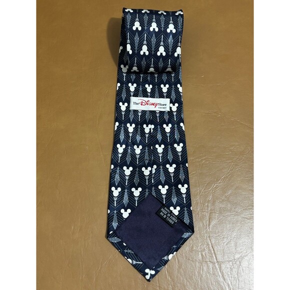 The Disney Store Golf Necktie Unisex Blue White Mickey Mouse 100% Silk Classic - Picture 2 of 8
